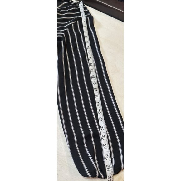 APT. 9 Brand Striped V-Neck Wrap Blouse w/Puff Sleeve Polyester Women's Size L - Picture 12 of 15